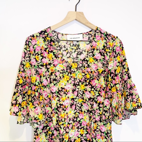 LES RÊVERIES Floral Silk Crepe De Chine Dress 6 - Picture 4 of 11